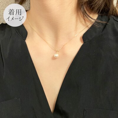 7.5-8mm あこや真珠 パール ネックレス ホワイトピンク K18YG_S085-337