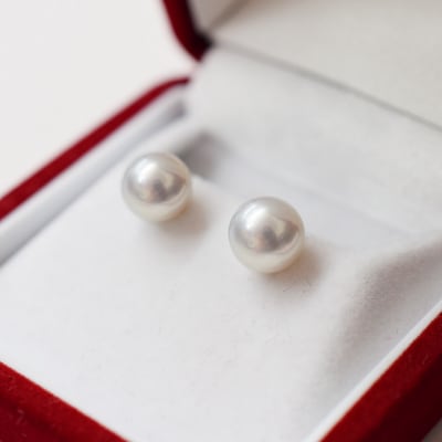 8-8.5mm あこや真珠 スタッド ピアス K14WG(ホワイトゴールド)_S085-360