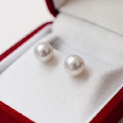 8-8.5mm あこや真珠 スタッド ピアス チタン_S085-362