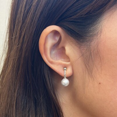 8-8.5mm 真珠 スタッド イヤリング SV925(シルバー)※ブラ_S085-358-ebSI