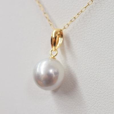 8.5-9mm あこや真珠 ネックレス ナチュラル 1粒【K18YG】_S085-368