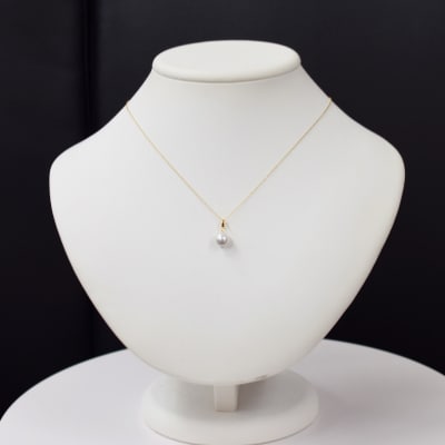 8.5-9mm あこや真珠 ネックレス ナチュラル 1粒【K18YG】_S085-368