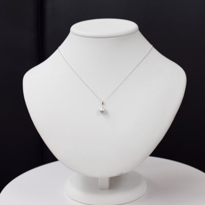 8.5-9mm あこや真珠 ネックレス ナチュラル 1粒【K18WG】_S085-369