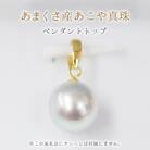 8.5-9mm チェーンなし ペンダントトップ 1粒 あこや真珠 K18YG_S085-377