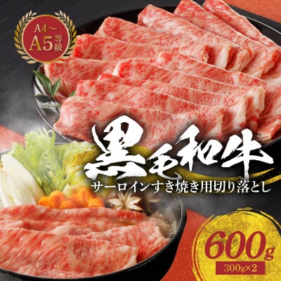 A4～A5等級 黒毛和牛 サーロイン すき焼き用 切り落とし 約600g_S001-032A
