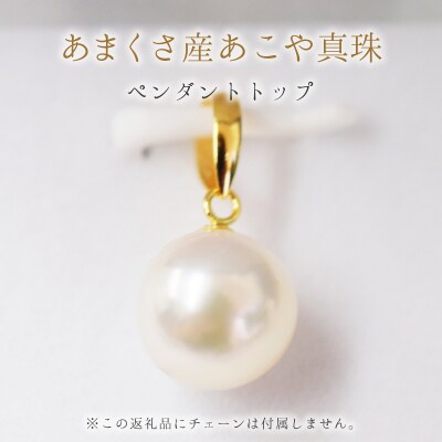 9-9.5mm チェーンなし ペンダントトップ 花珠級 あこや真珠 K18YG_S101-341