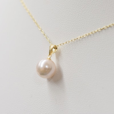 天草産 8-9mm 花珠級 あこや真珠 ペンダント ネックレス K18YG _S085-379