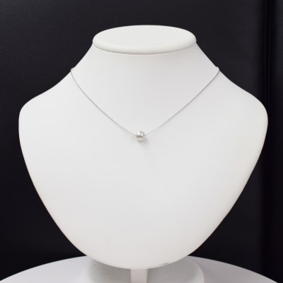 8.5mm - 9mm ネックレス あこや真珠 1粒 SV925 あずきチェーン_S085-382