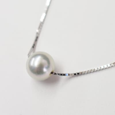 8.5mm - 9mm ネックレス あこや真珠 SV925 ベネチアンチェーン_S085-383
