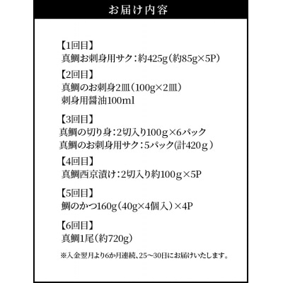 【定期便6回】真鯛のバラエティー定期便_S106-T01