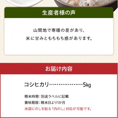 天草市方原産　白米(コシヒカリ)5キロ【先行受付】_S150-003