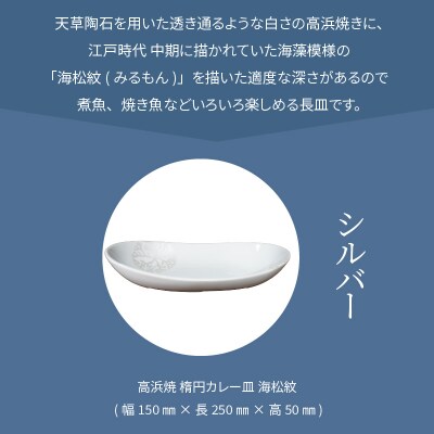 天草 高浜焼 楕円カレー皿 1枚(シルバー)_S026-062