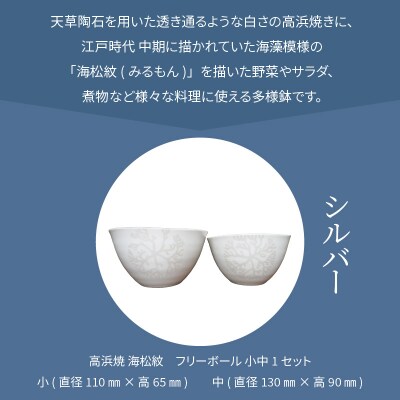 天草 高浜焼フリーボール 小中セット(シルバー)_S026-023