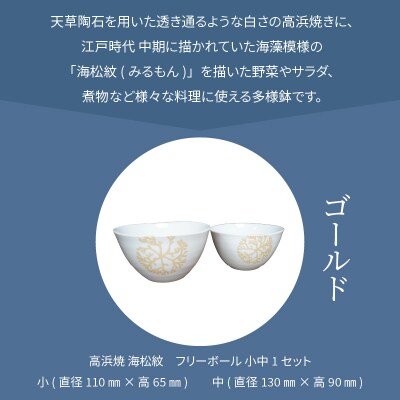 天草 高浜焼フリーボール 小中セット(ゴールド)_S026-024