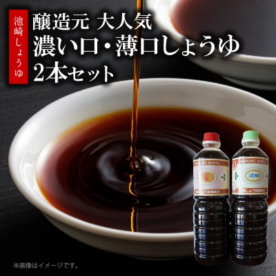 池崎しょうゆ醸造元 濃い口&薄口しょうゆ 2本セット_S022-006