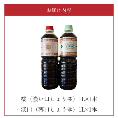池崎しょうゆ醸造元 濃い口&薄口しょうゆ 2本セット_S022-006