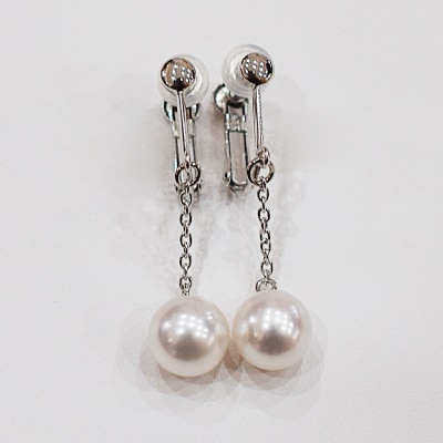 あこや真珠 ホワイトピンク 7.5 - 8mm イヤリング シルバー925 _S085-389