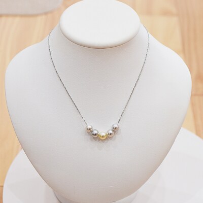 あこや真珠 ナチュラル 8.5-9mm 5粒 スルーネックレス ミラーボールなし_S101-369