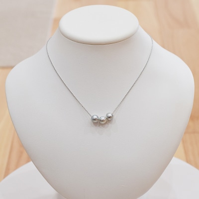 あこや真珠 バロックパール 8-9mm 3粒 スルーネックレス ミラーボールなし_S101-373