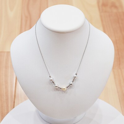 あこや真珠 ナチュラル マルチカラー 8-8.5mm 5粒 ネックレス _S101-377