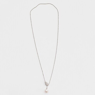 あこや真珠 ホワイトピンク 8-8.5mm 1粒 ネックレス 【ハートジルコニア】_S101-382