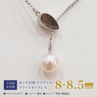 あこや真珠 ホワイトピンク 8-8.5mm 1粒 ネックレス  【黒蝶貝】_S101-384