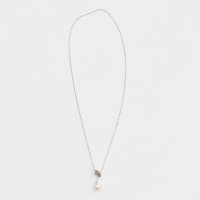 あこや真珠 ホワイトピンク 8-8.5mm 1粒 ネックレス  【黒蝶貝】_S101-384