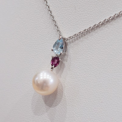 あこや真珠 ホワイトピンク 9-9.5mm 半貴石 ペンダントトップ 【A】_S101-388