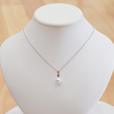 あこや真珠 ホワイトピンク 9-9.5mm 半貴石 ペンダントトップ 【B】_S101-389