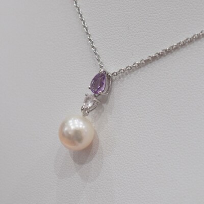 あこや真珠 ホワイトピンク 9-9.5mm 半貴石 ペンダントトップ 【D】_S101-391