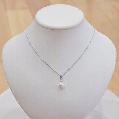 あこや真珠 ホワイトピンク 9-9.5mm 半貴石 ペンダントトップ 【D】_S101-391