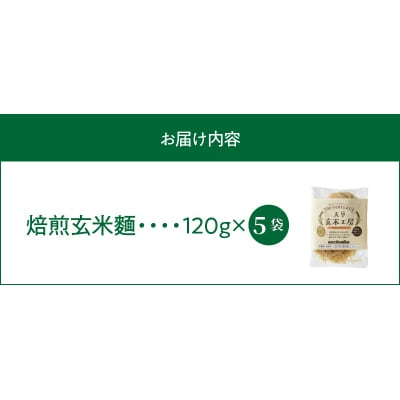 特別栽培米からできた焙煎玄米麺(120g×5袋)_S067-028