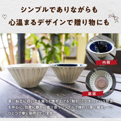 陶丘工房　2色しのぎ小鉢　2セット_S167-014