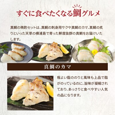 【セット】選べる真鯛の晩酌セット(真鯛のカマ・真鯛の炙り・刺身用サク)_S106-039
