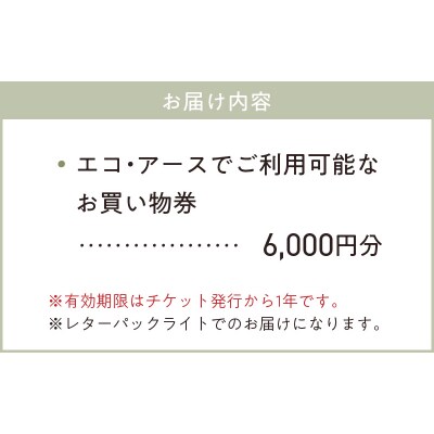 エコ・アースでご利用可能なお買い物券　6,000円分_S060-117