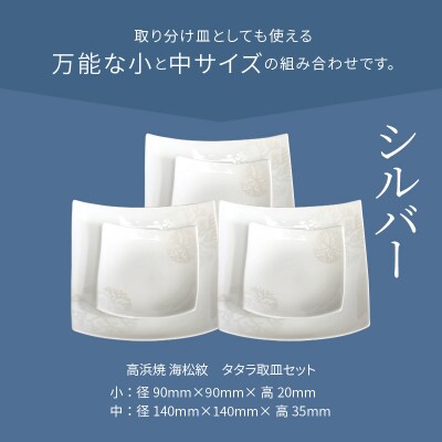 天草 高浜焼 タタラ取皿セット シルバー3セット_S026-109