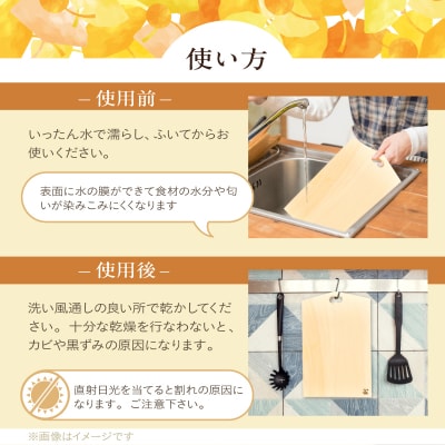 イチョウのまな板(穴あきタイプ四角形)Mサイズ_S169-004