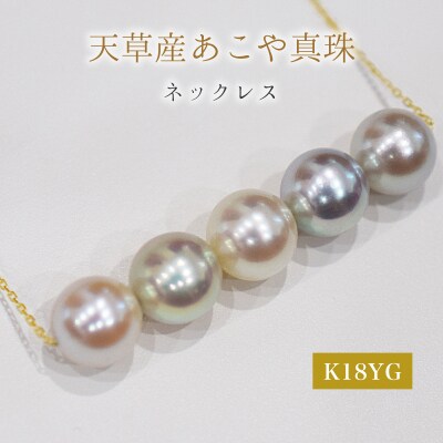 真珠 ナチュラル 無調色 ネックレス 8mm - 8.5mm K18YG_S101-414-18YG
