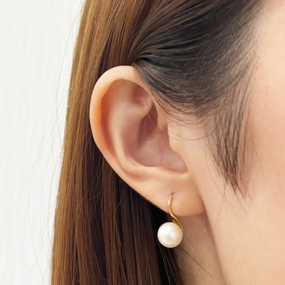 あこや真珠 ピアス フック ヒール 8mm - 8.5mm ホワイトピンク_S085-483