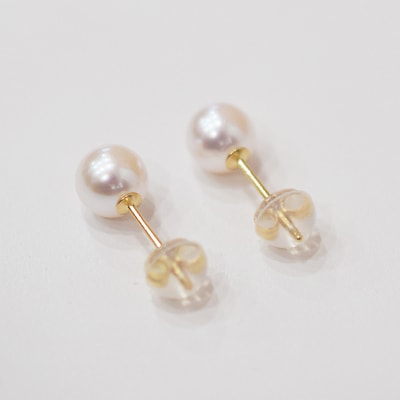 あこや真珠 天草 ピアス 6mm - 6.5mm ホワイトピンク 真珠_S085-571