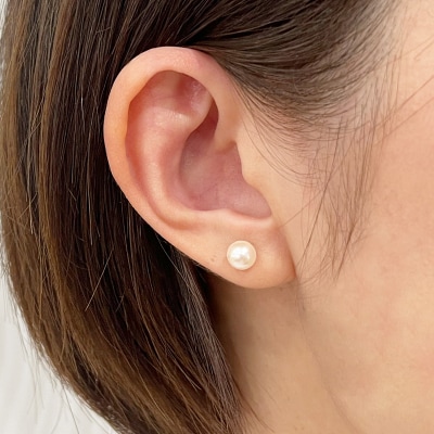 あこや真珠 天草 ピアス 6mm - 6.5mm ホワイトピンク 真珠_S085-571