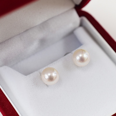 あこや真珠 天草 ピアス 7.5mm - 8mm ホワイトピンク 真珠 _S085-589