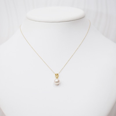 真珠 ネックレス ダイヤ 0.01ct 8-8.5mm ホワイトピンク ハート_S101-471