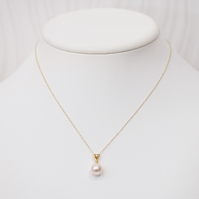 あこや真珠 ネックレス ダイヤモンド 0.05ct 8mm - 8.5mm K18_S101-468