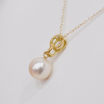 真珠 ネックレス ダイヤ 0.01ct 8-8.5mm ホワイトピンク クロス_S101-486