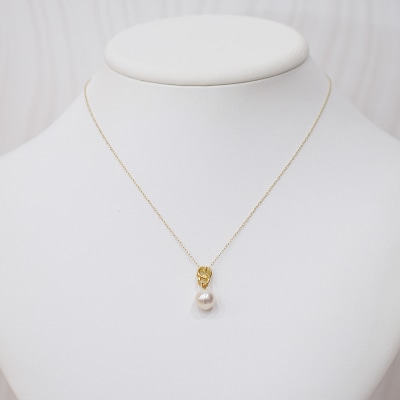 真珠 ネックレス ダイヤ 0.01ct 8-8.5mm ホワイトピンク クロス_S101-486