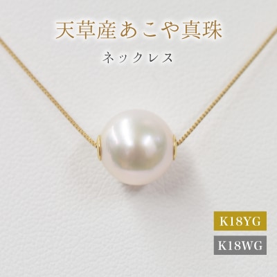 あこや真珠 ネックレス ピンク スルー シリコン 9-9.5mm 調色_S101-450