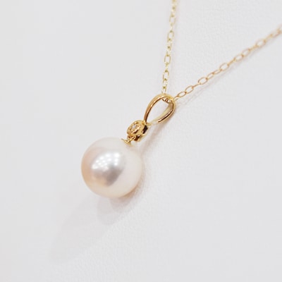 あこや真珠 ネックレス 8mm - 8.5mm ホワイトピンク K18 K14 _S101-498