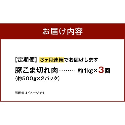 【定期便3回】天草プレミアムポーク 豚こま切れ約1.0kg _S058-026-T03