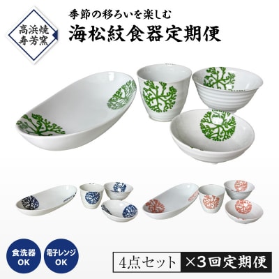 【定期便3回】海松紋食器4点セット_S026-T03